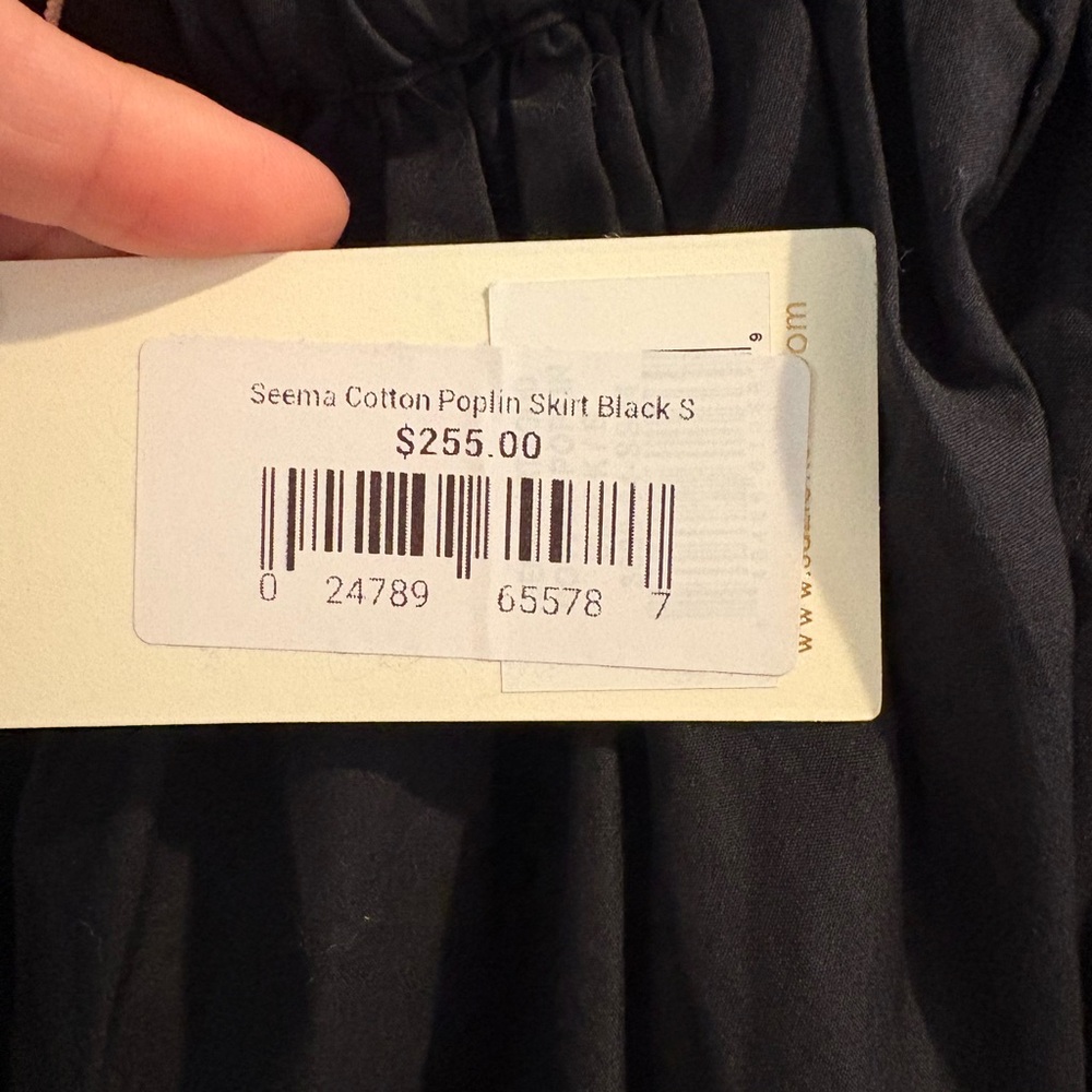 SUZIE KONDI SERENA COTTON POPLIN Skirt BLACK NWT SMALL - Picture 5 of 5